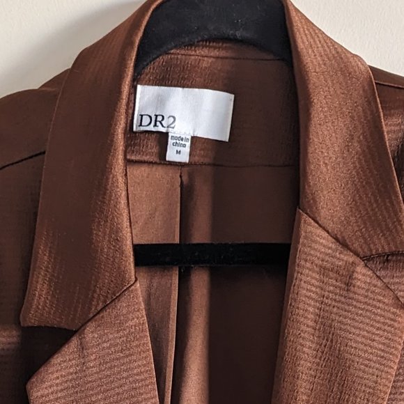Brown Satin Blazer - Picture 1 of 3